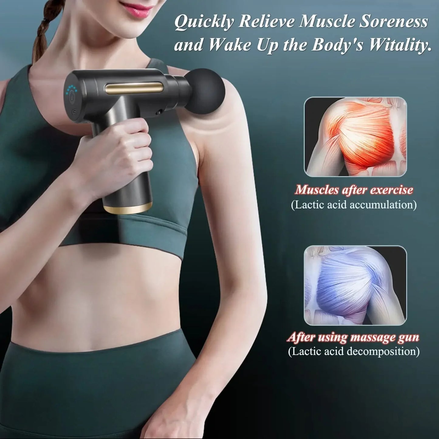Portable Handheld Massage Gun – Muscle Relief with Carrying Case