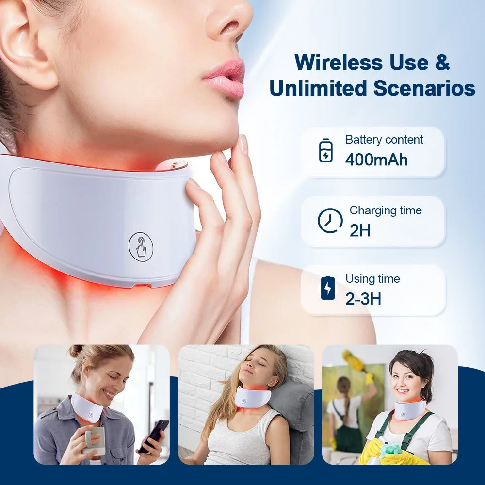 7-Color LED Facial & Neck Mask – Red Light Therapy for Anti-Aging, Skin Tightening & Brightening