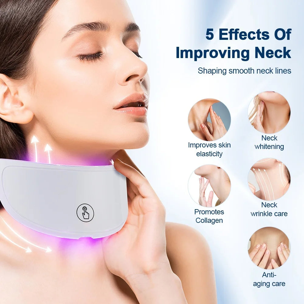 7-Color LED Facial & Neck Mask – Red Light Therapy for Anti-Aging, Skin Tightening & Brightening