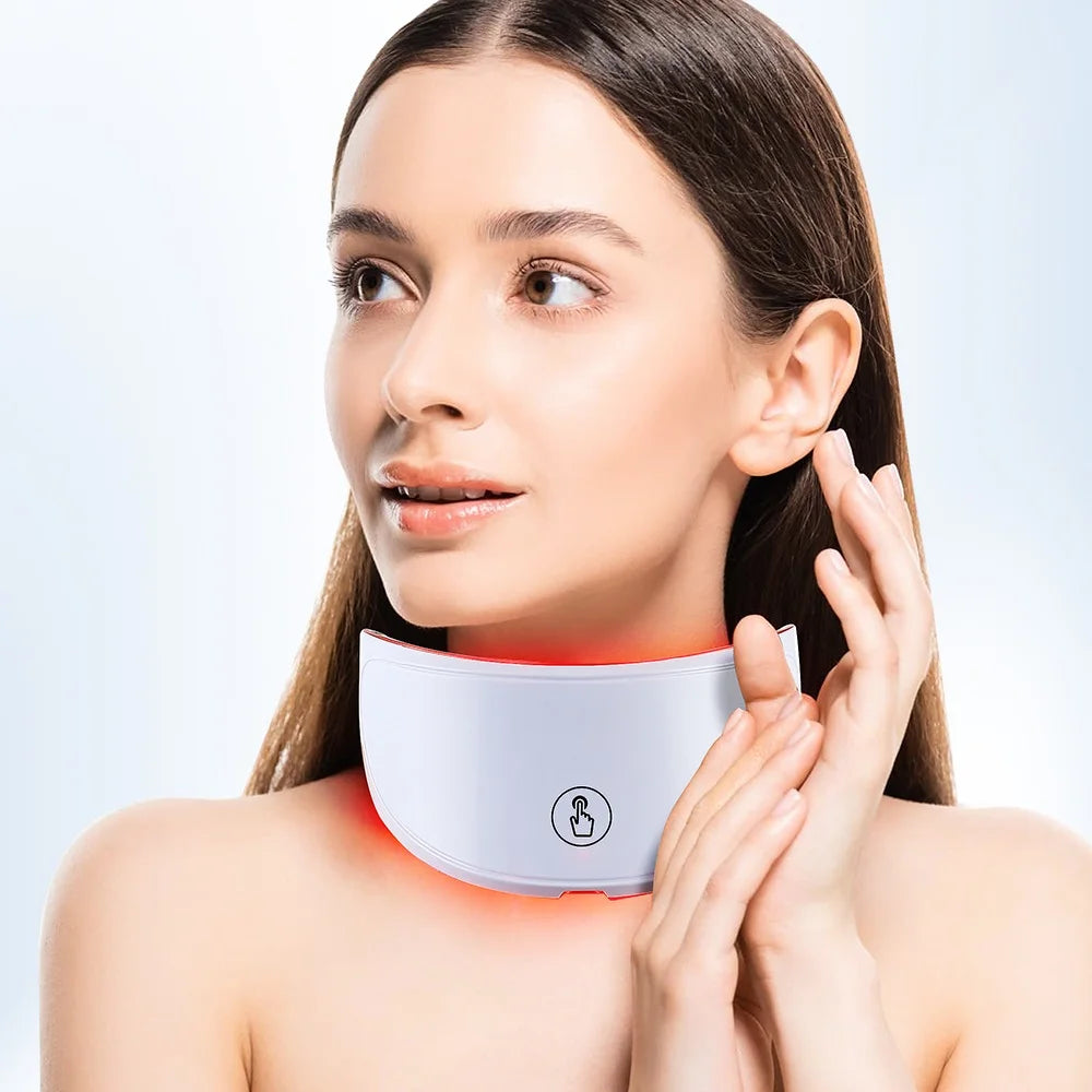 7-Color LED Facial & Neck Mask – Red Light Therapy for Anti-Aging, Skin Tightening & Brightening