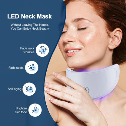 7-Color LED Facial & Neck Mask – Red Light Therapy for Anti-Aging, Skin Tightening & Brightening
